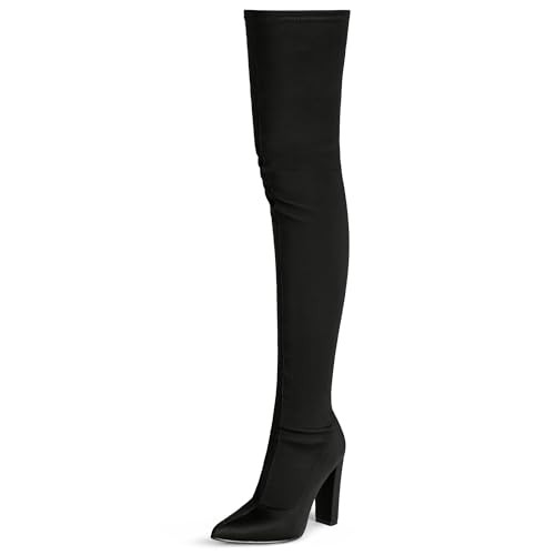 sexrosly Thigh High Boots for Women Chunky High Heel Over The Knee Boots Stretch Pointed Toe Knee High Boot Size US 8.5 | Amazon (US)