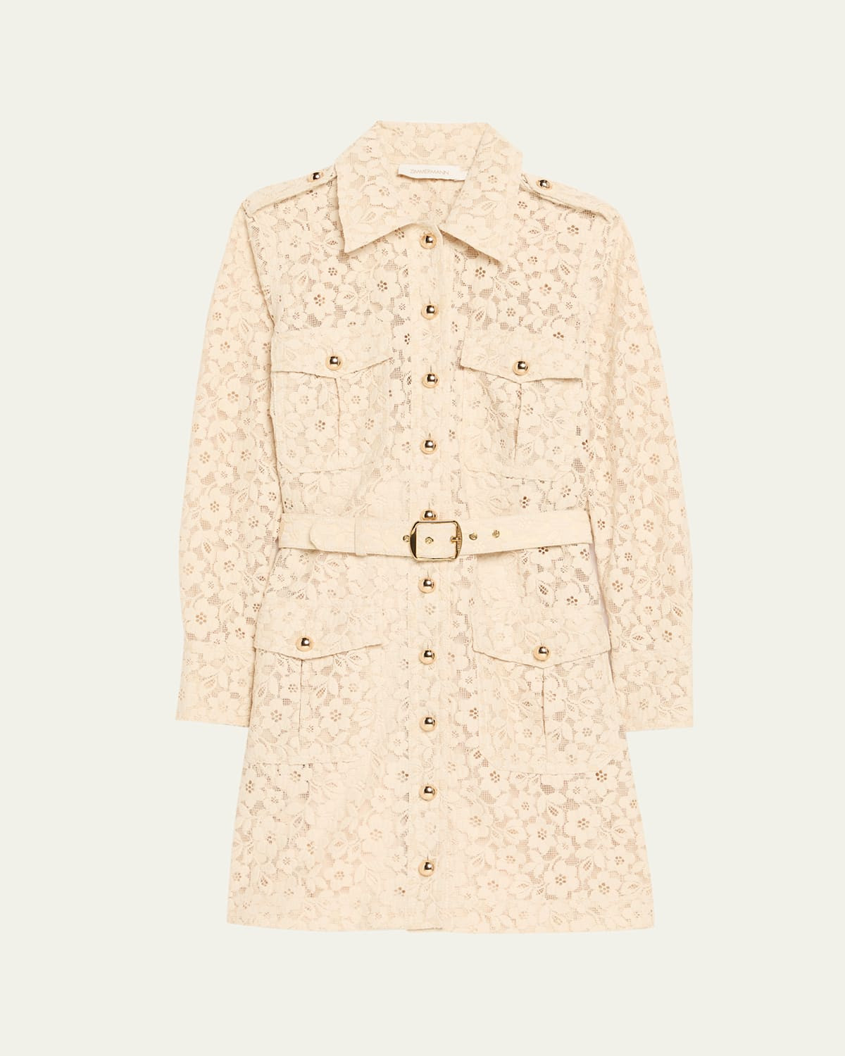 Lace Utility Shirtdress | Bergdorf Goodman