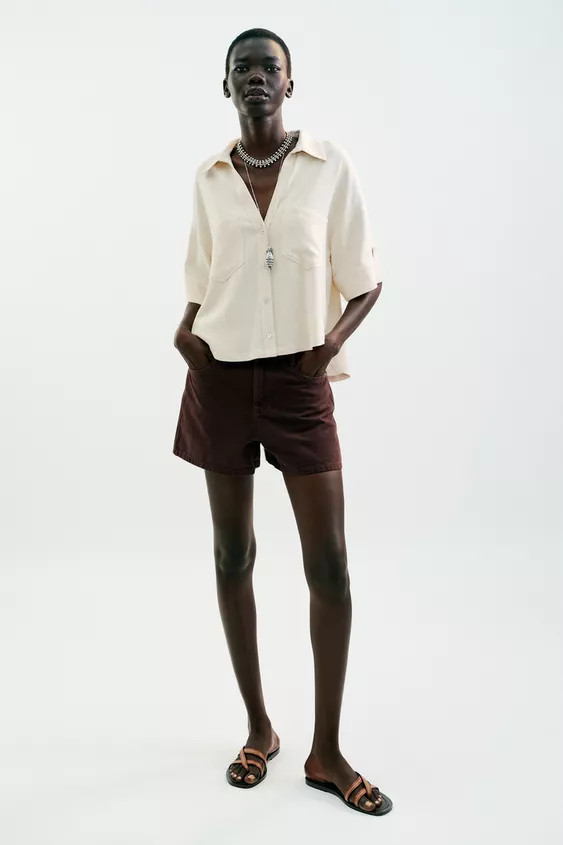 SHORT LINEN SHIRT | Zara US