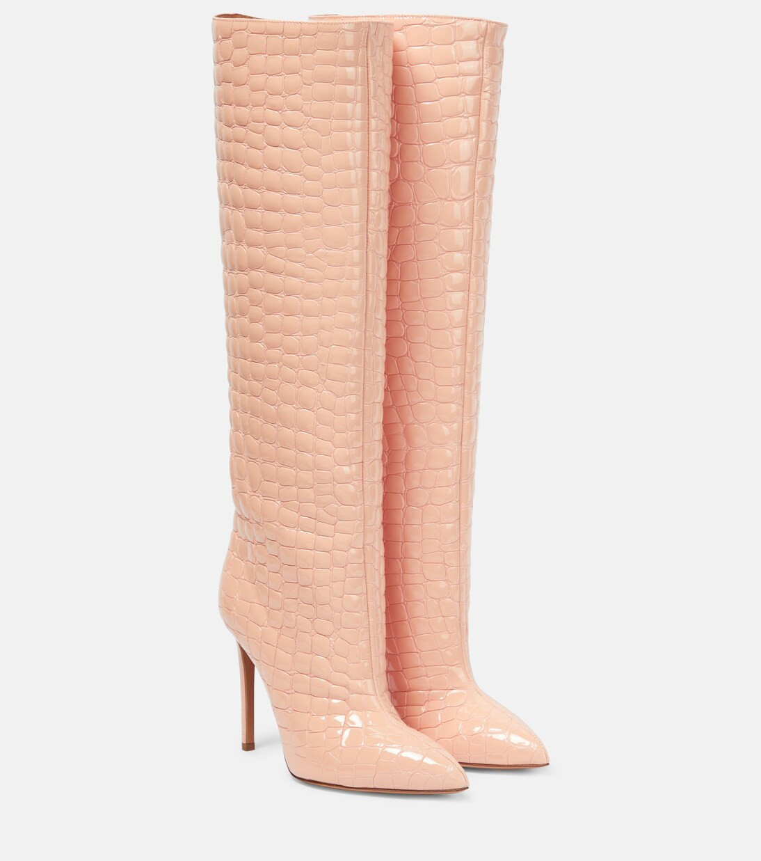 105 croc-effect leather knee-high boots | Mytheresa (US/CA)