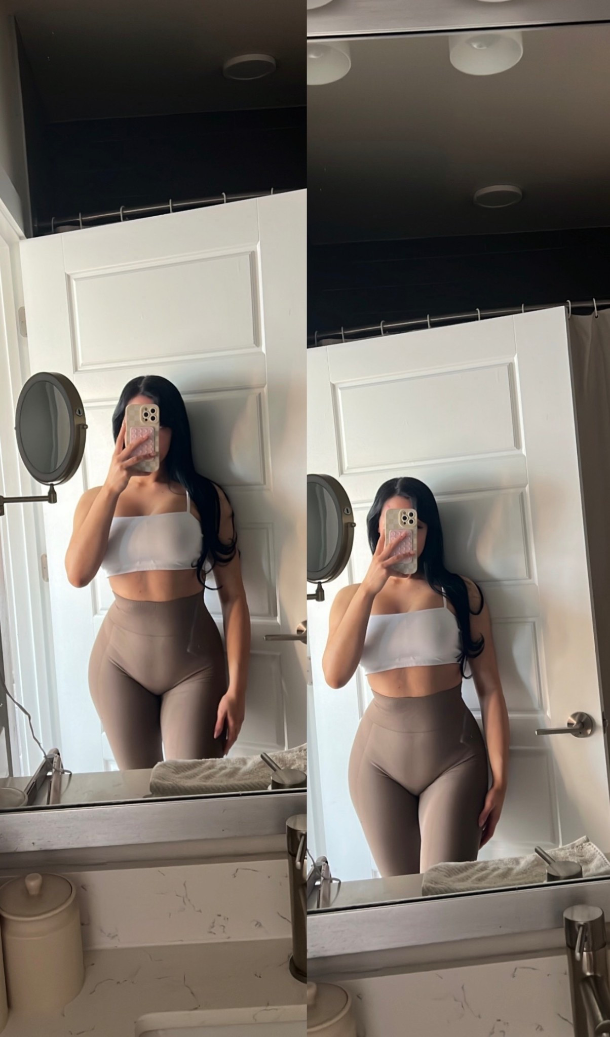comfy workout outfit 🤎 #gym #fitness #workout #leggings 