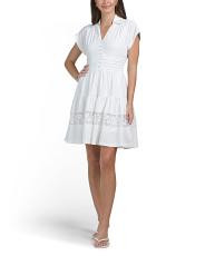 Linen Blend Lace Mini Dress | TJ Maxx