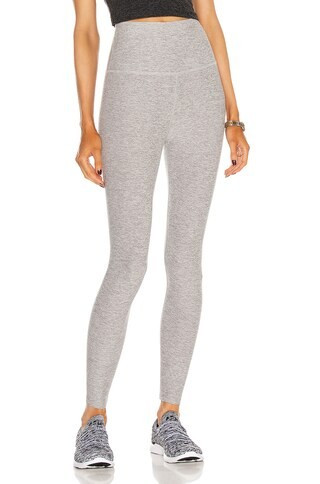 Beyond Yoga Spacedye Caught In The Midi High Waisted Legging in Light Grey | FWRD 