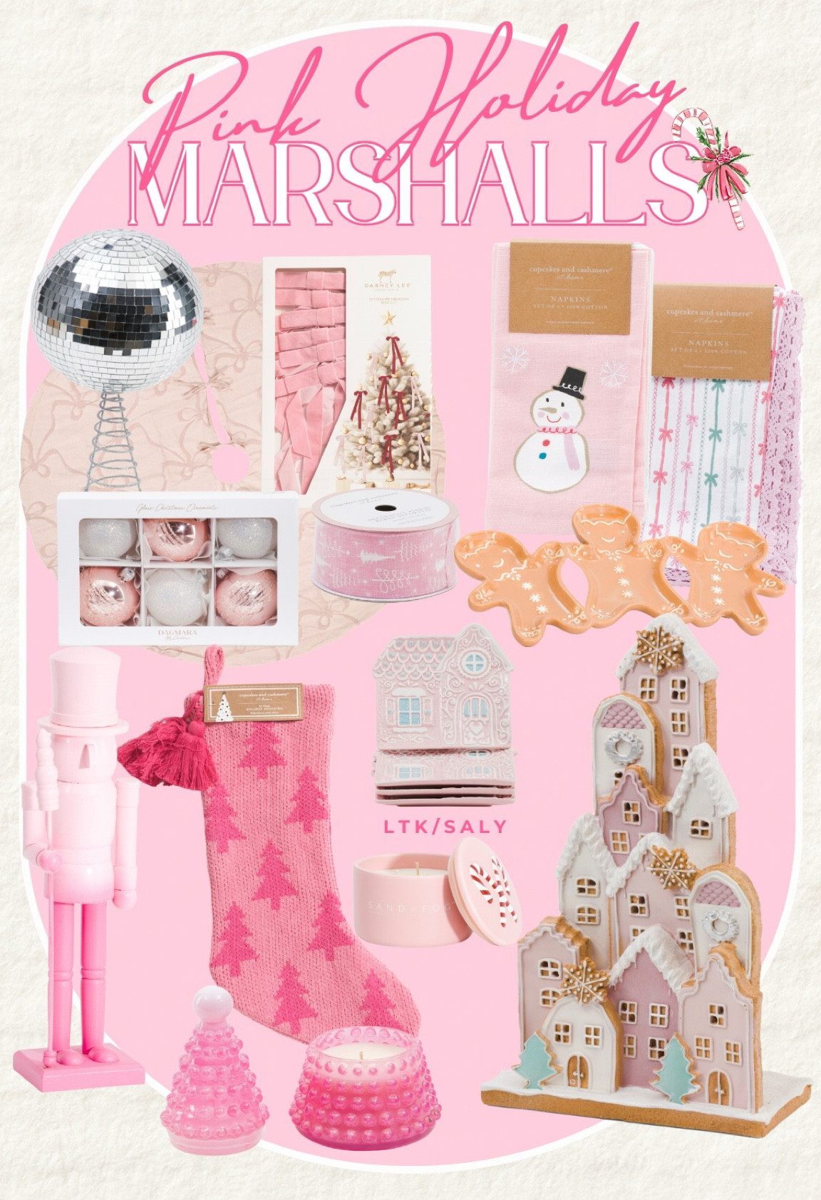 PINK HOLIDAY🎀🎄💕🩰
At Marshalls (Sale*)

Pink Everything Christmas Decor

Disco
Stockings
Kitchenware
nutcrackers
Tree topper
Candles
Ornaments 
Ribbon bows
Christmas tree decorations
Tree skirt
Gingerbread 

#LTKSeasonal #LTKSaleAlert #LTKHoliday