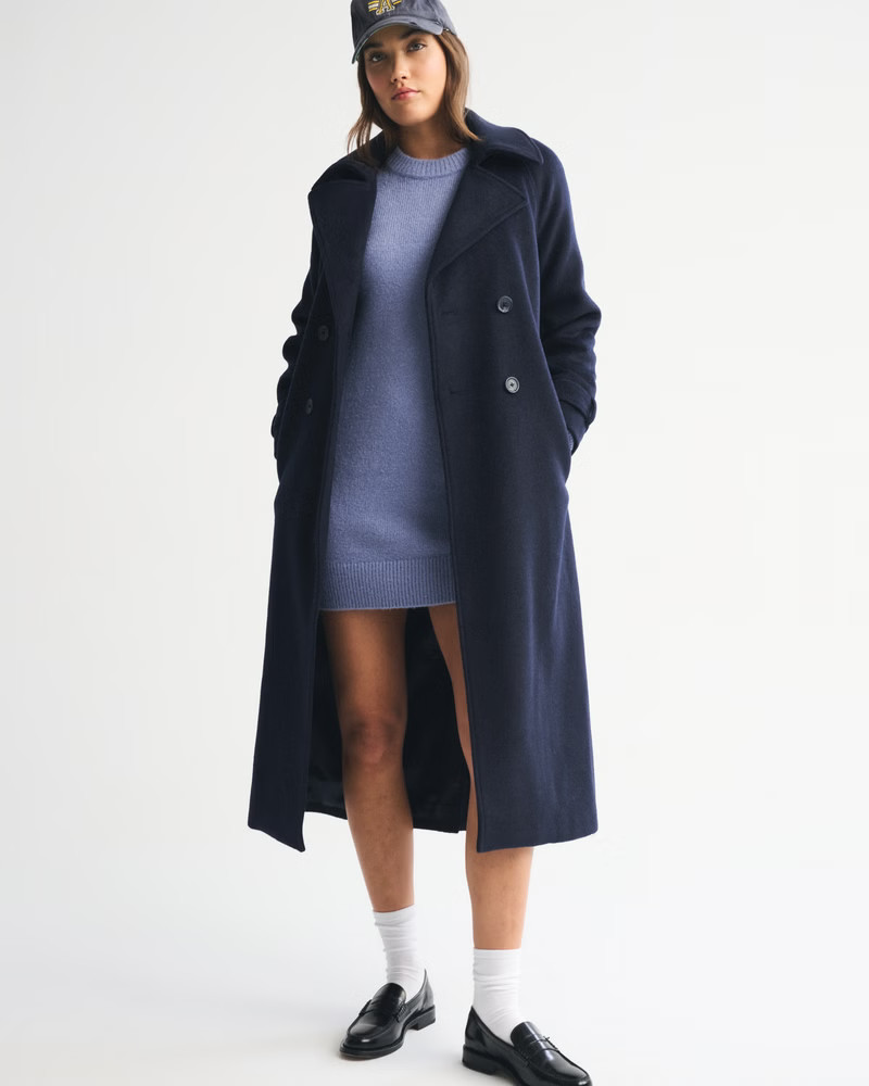 Long-Sleeve Cardigan Mini Sweater Dress | Abercrombie & Fitch (US)