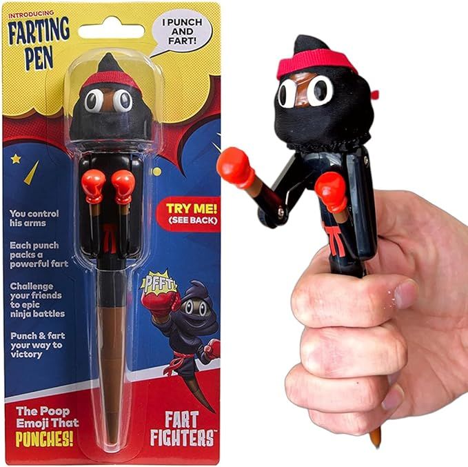 Kamhi World Farting Ninja Poop Pen with Punching Arms - Funny Stocking Stuffers for Teens - Funny... | Amazon (US)