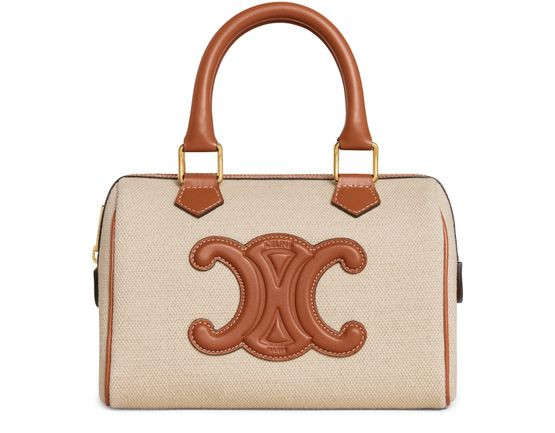 Small Boston cuir Triomphe in textile and calfskin | 24S US