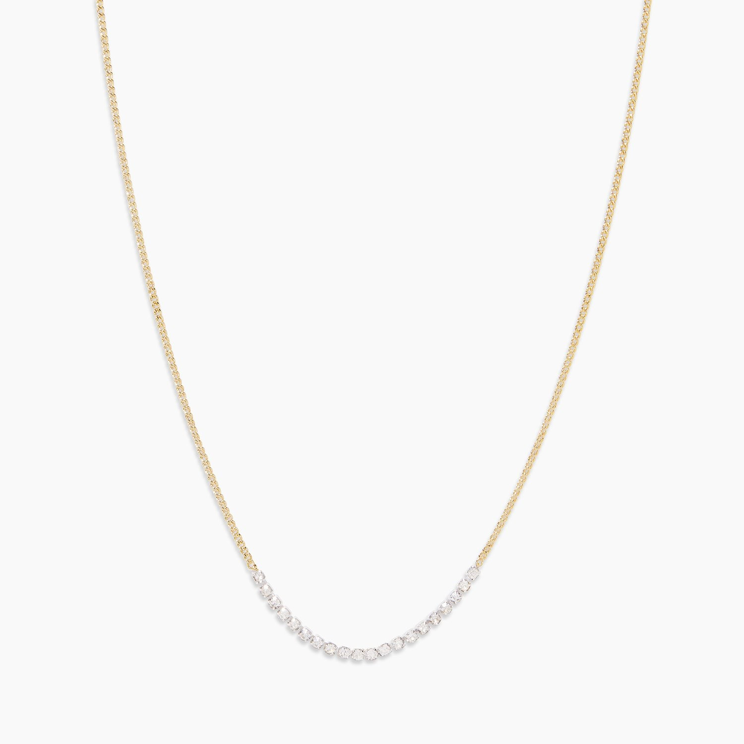 Wilder Shimmer Delicate Necklace in Silver Plated Brass, Women's in Gold/Silver/White Crystal | Gorjana
