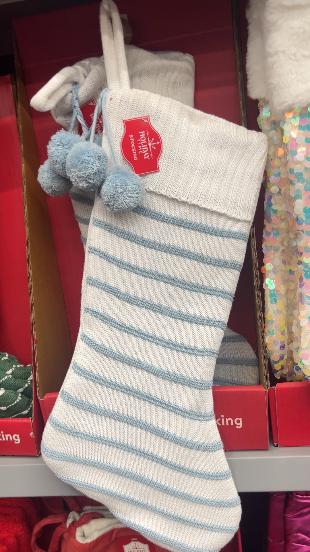 You might also want to add this excellent white and blue stocking option to your shopping cart! Especially if you're going for a coastal christmas aesthetic.
christmas stockings, white christmas, holiday season, mantel decor, cozy christmas, living room finds, fireplace styling, holiday ornaments

#LTKSeasonal #LTKHoliday #LTKFindsUnder50