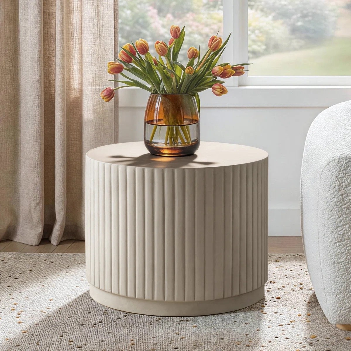 Inspired by sculptural modern design, the Albert Small Coffee Table 22” Dia Concrete End Table transforms a simple accent piece into functional art. Its clean cylindrical form and concrete-inspired finish create a bold yet understated statement that complements contemporary interiors with effortless sophistication. ON SALE and under $300.

Keywords:

* concrete end table
* round accent table
* small coffee table
* concrete coffee table
* modern end table
* sculptural side table
* minimalist coffee table
* living room accent table
* contemporary furniture
* round side table
* apartment furniture
* concrete look furniture
* architectural furniture
* neutral home décor
* modern living room furniture
* compact coffee table
* designer-inspired furniture
* organic modern décor
* statement side table
* contemporary home styling

#LTKSaleAlert #LTKHome #LTKSeasonal