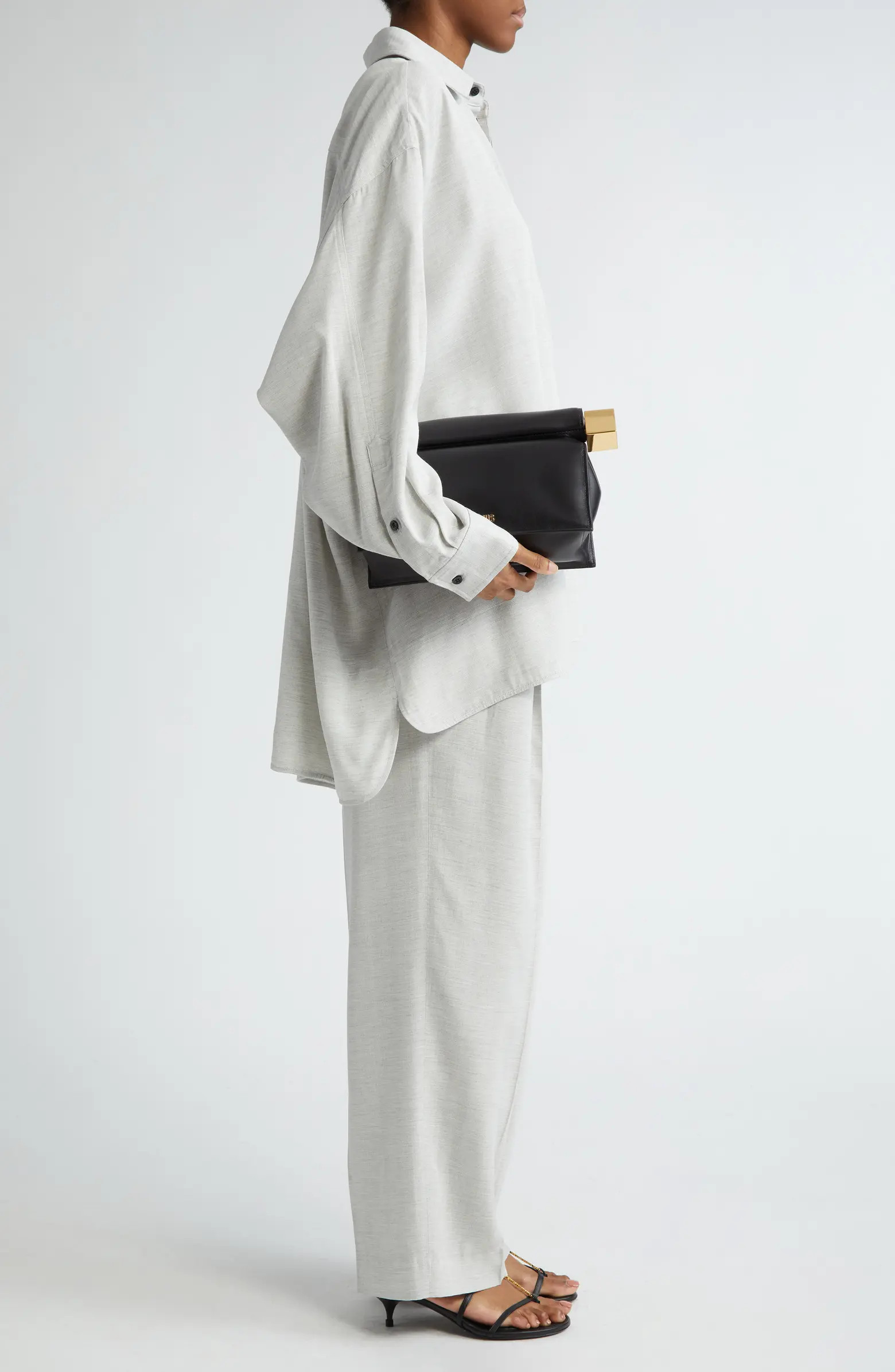 La Pochette Rond Carré Leather Clutch | Nordstrom