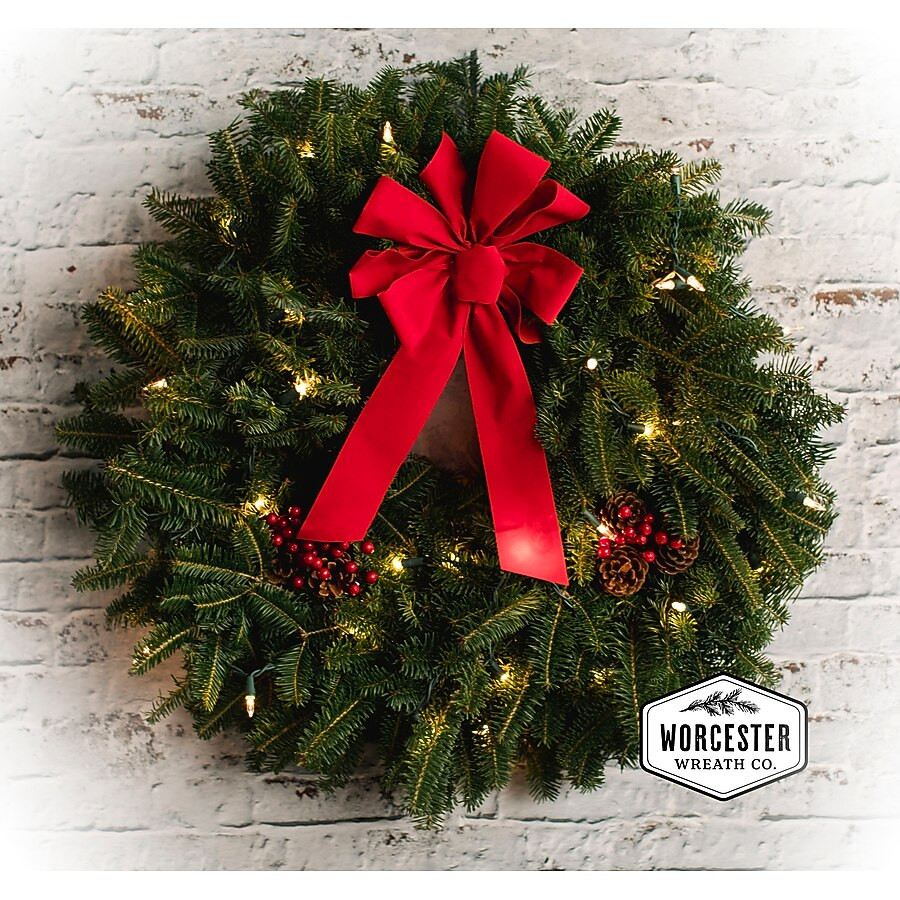 Worcester Wreath 24-in Real Balsam Fir Christmas Wreath | Lowe's