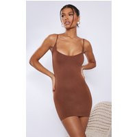 Brown Shapewear Solution Open Bust Dress | PrettyLittleThing CAN