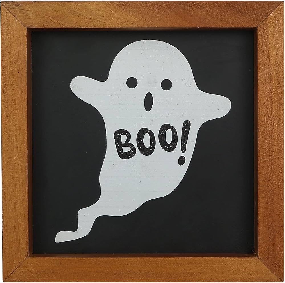 Halloween Decor Boo Wooden Signs, Halloween Decorations for Tiered Tray Decor, Farmhouse Rustic Deco | Amazon (US)