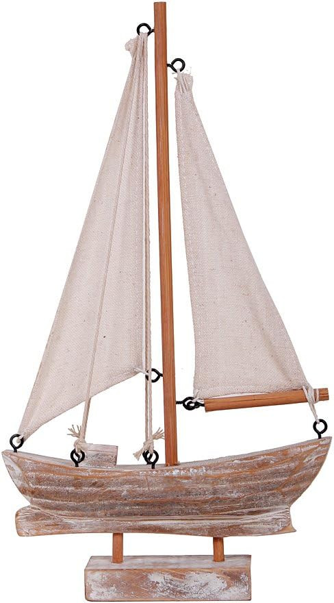 Wooden Sailboat Decor, Handmade Vintage Nautical Decor Sailing Boat Decoration, Wood Display Sail... | Amazon (US)