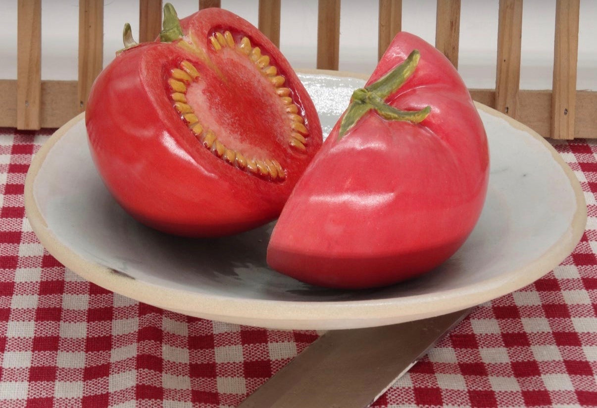 Ceramic Tomato- fake food plate wall