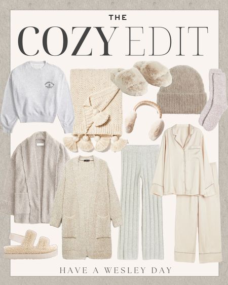 The Cozy Edit: neutral, chic and cozy style finds to keep warm and look cute doing it this winter! 

#cozystyle

Cozy style finds. Cozy winter fashion. Cozy cute style. The cozy edit. Neutral winter fashion. Abercrombie cozy cardigan. Coffee club graphic pullover. Holiday style gift ideas. Knit tassel throw blanket. Chic neutral pajama set. Knit lounge pants. Cozy neutral lounge style. Cozy knit socks. Cozy faux fur slippers. Trendy faux fur ear muffs. Cozy holiday gift ideas  

#LTKstyletip #LTKSeasonal #LTKHoliday