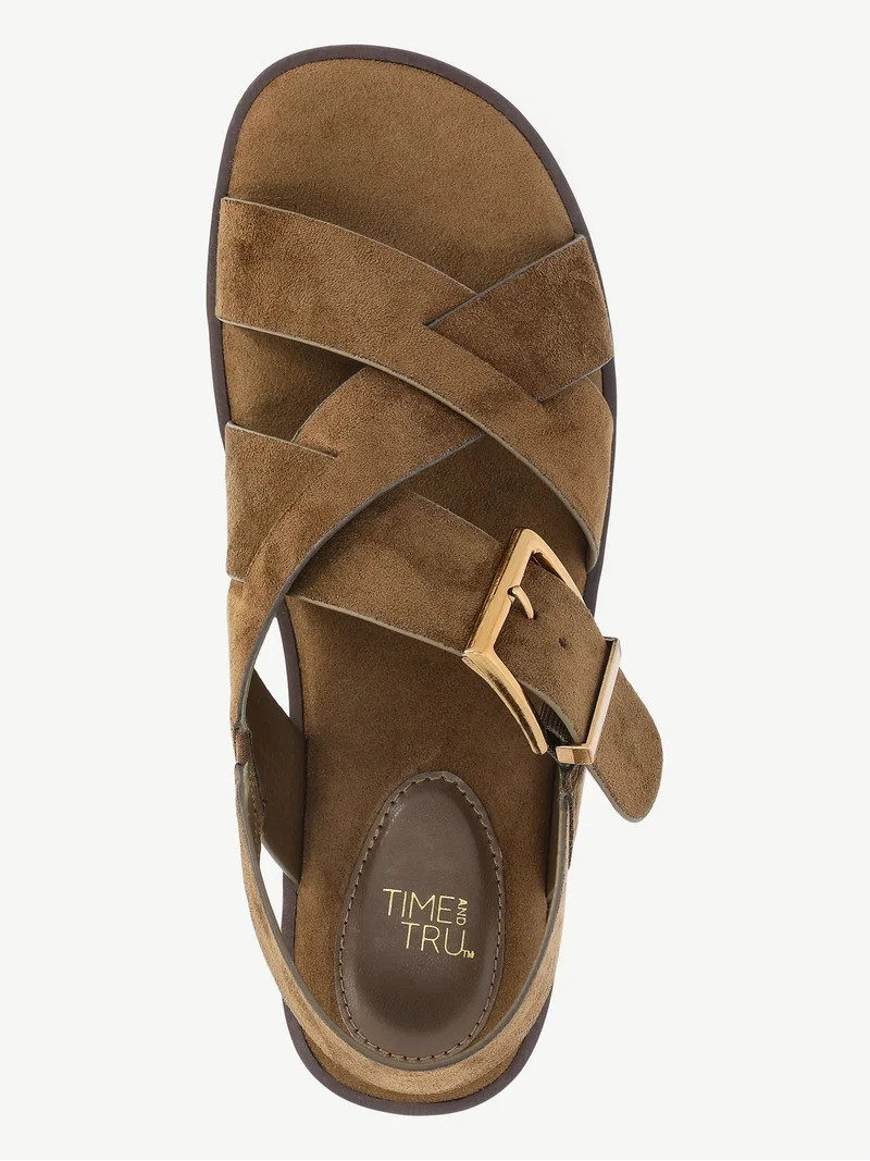Time and Tru Women's X-Band Buckle Sandals | Walmart (US)