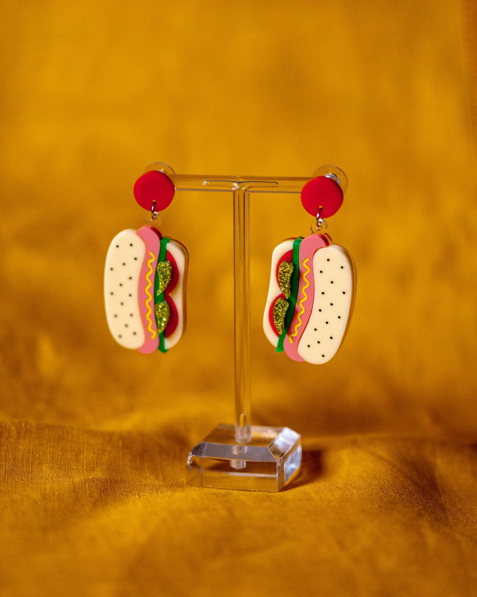 Chicago Style Hot Dog Earrings - Etsy | Etsy (US)