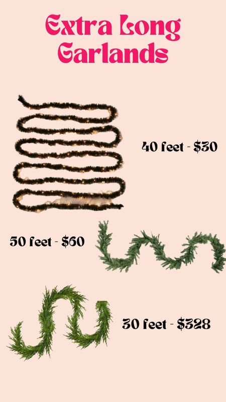 These extra long garlands are great for a bannister, whole wall, around the cabinets, etc! Choose realistic or budget!

#LTKCyberWeek #LTKHoliday #LTKhome
