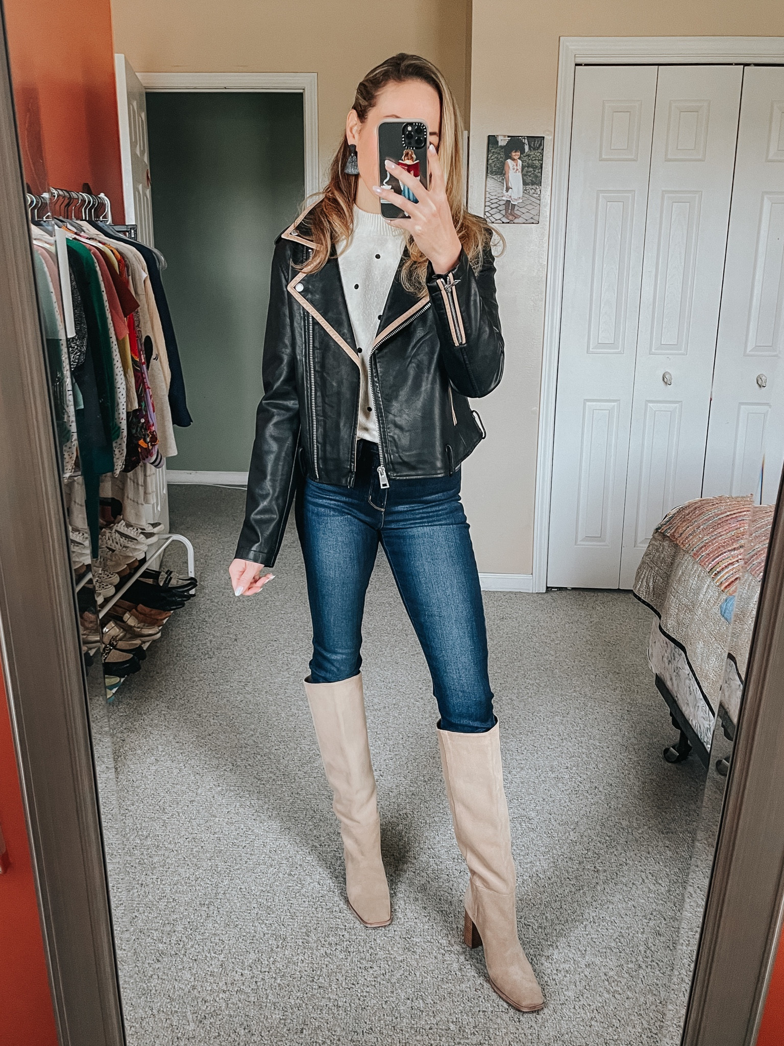 Fall look / faux leather jacket / Sam Edelman boots 

#LTKSeasonal #LTKstyletip #LTKshoecrush