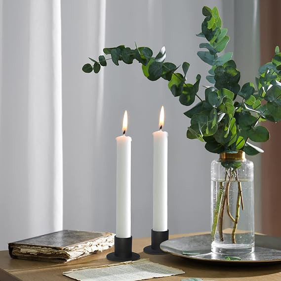 HUANGXIN 4 Pcs Black Candle Holders Retro Candlestick Holder Farmhouse Decor for Home Wedding Par... | Amazon (US)