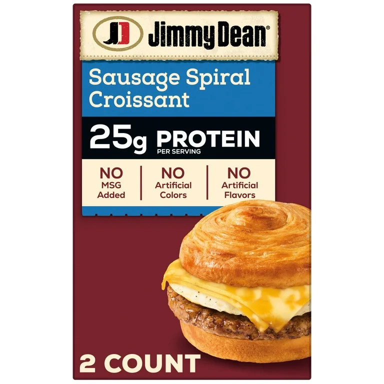 Jimmy Dean Protein Breakfast, Sausage, Egg, Cheese Croissant, Fully Cooked Frozen Sandwiches, 2 C... | Walmart (US)