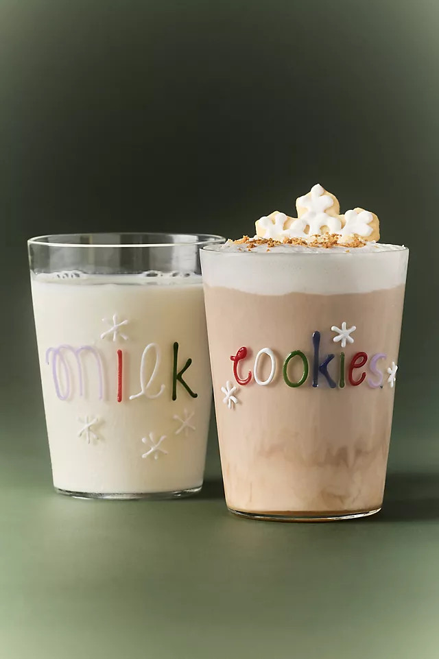 Love Notes Milk & Cookies Juice Glasses, Set of 2 | Anthropologie (US)