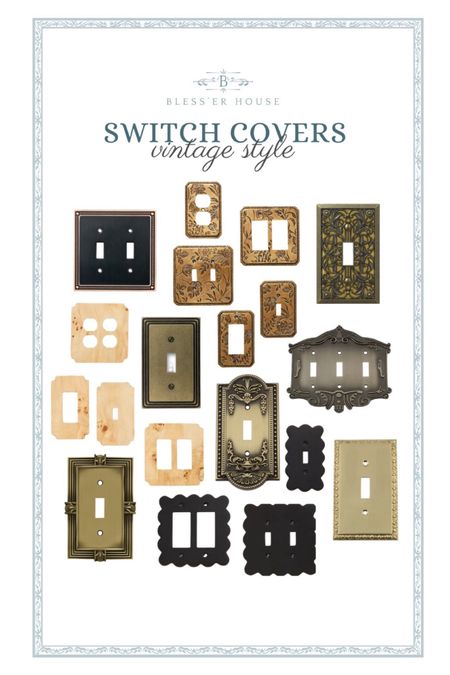 Vintage Style Switch Covers 

Pearled Frame Decorative Wall
Plate Switch Plate Outlet
Cover, Single Toggle, Matte Black & Dark Golden, Franklin Brass,
Pineapple Single Toggle
Switch Wall Plate/Switch
Plate/Cover 

#LTKFind #LTKhome