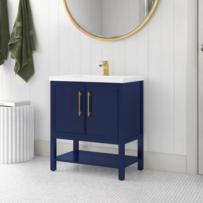 Jewell 30'' Free Standing Single Bathroom Vanity with Ceramic Top | Wayfair North America