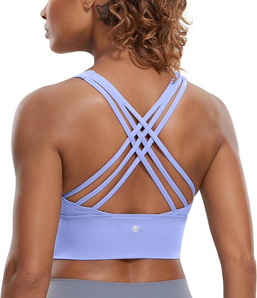 CRZ YOGA Women's Longline Strappy Sports Bras for Women Wirefree Padded Yoga Bras Tops | Amazon (CA)