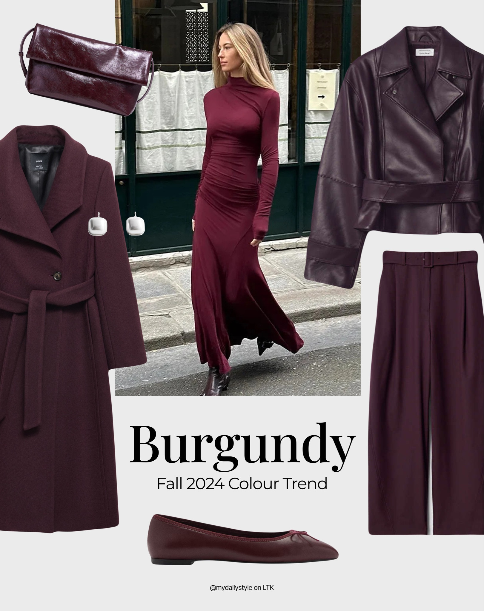 Burgundy will definitely be the biggest fall-winter 2024 colour trend! And here is my burgundy pieces selection from different brands to add to your fall looks. 

Check out more styling ideas in my profile. 

Tags: burgundy, cherry red, chocolate brown, fall style, pre-fall, autumn style, fall outfit, autumn outfit, fall fashion, autumn fashion, easy styling, simple everyday look, chic & basic outfit, Parisian look, casual outfit, capsule wardrobe, office look, brunch style, high street. 

#LTKbag #LTKautumn #LTKstyletip