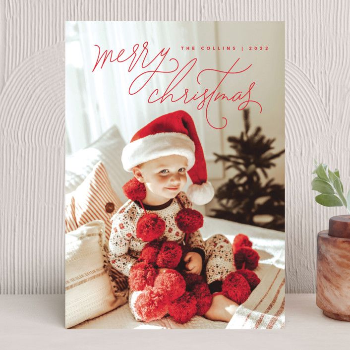 "holiday style" - Customizable Christmas Photo Cards in Red by Design Lotus. | Minted