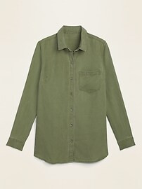 Pigment-Dyed Tencel® Long-Sleeve Shirt for Women | Old Navy (US)