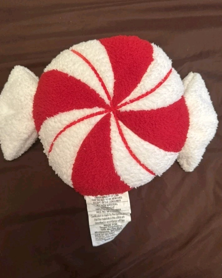 New Target Wondershop Christmas Peppermint Candy Plush Throw Pillow | eBay US