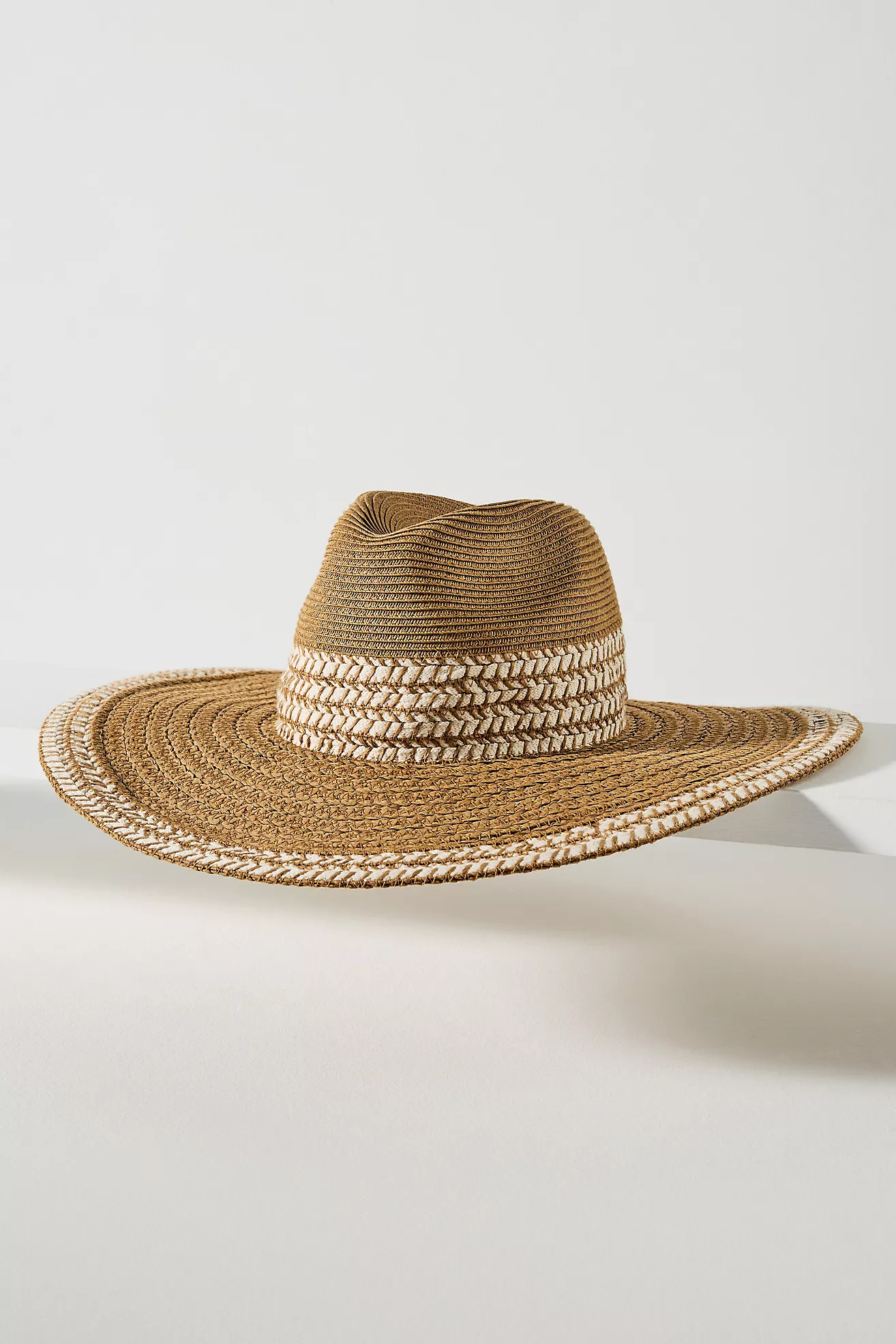 San Diego Hat Co. Straw Chevron Fedora | Anthropologie (US)