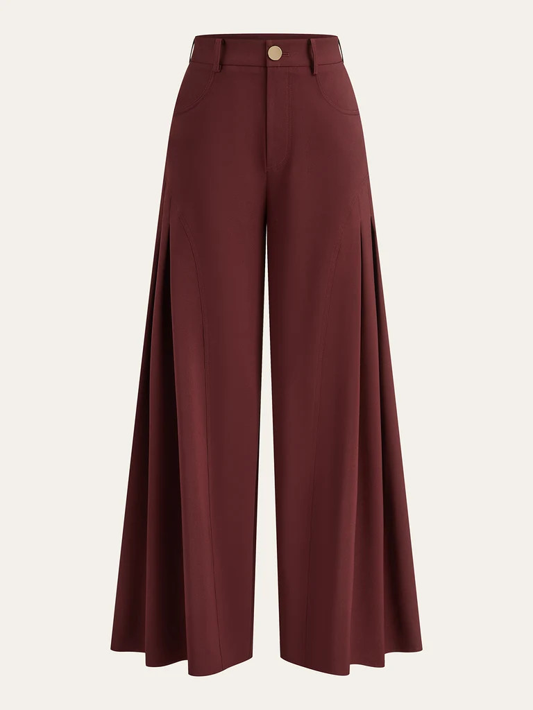 Wide-Leg Pleated Pants | Commense