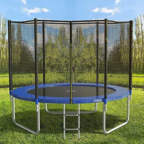 AOTOB 8FT 10FT 12FT 14FT 15FT Trampoline with Safety Enclosure Net，Outdoor Trampoline with Basketbal | Amazon (US)