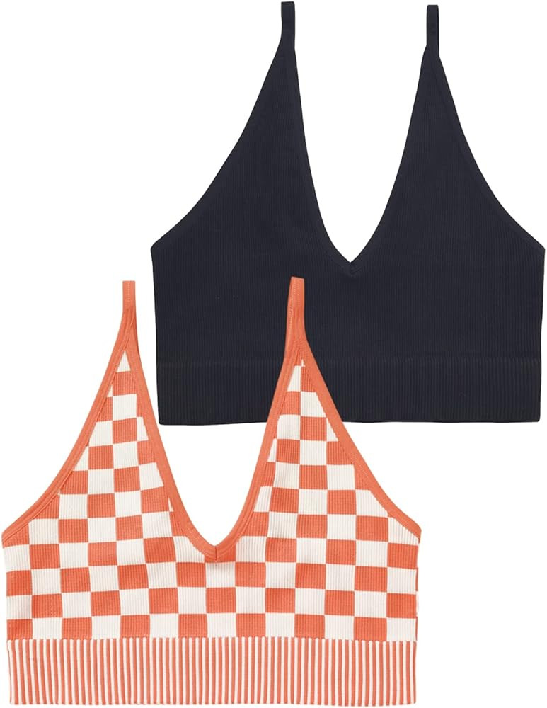 1-3 Pack Deep V Neck Going Out Crop Tops for Women Ribbed Spaghetti Strap Tank Tops | Amazon (US)