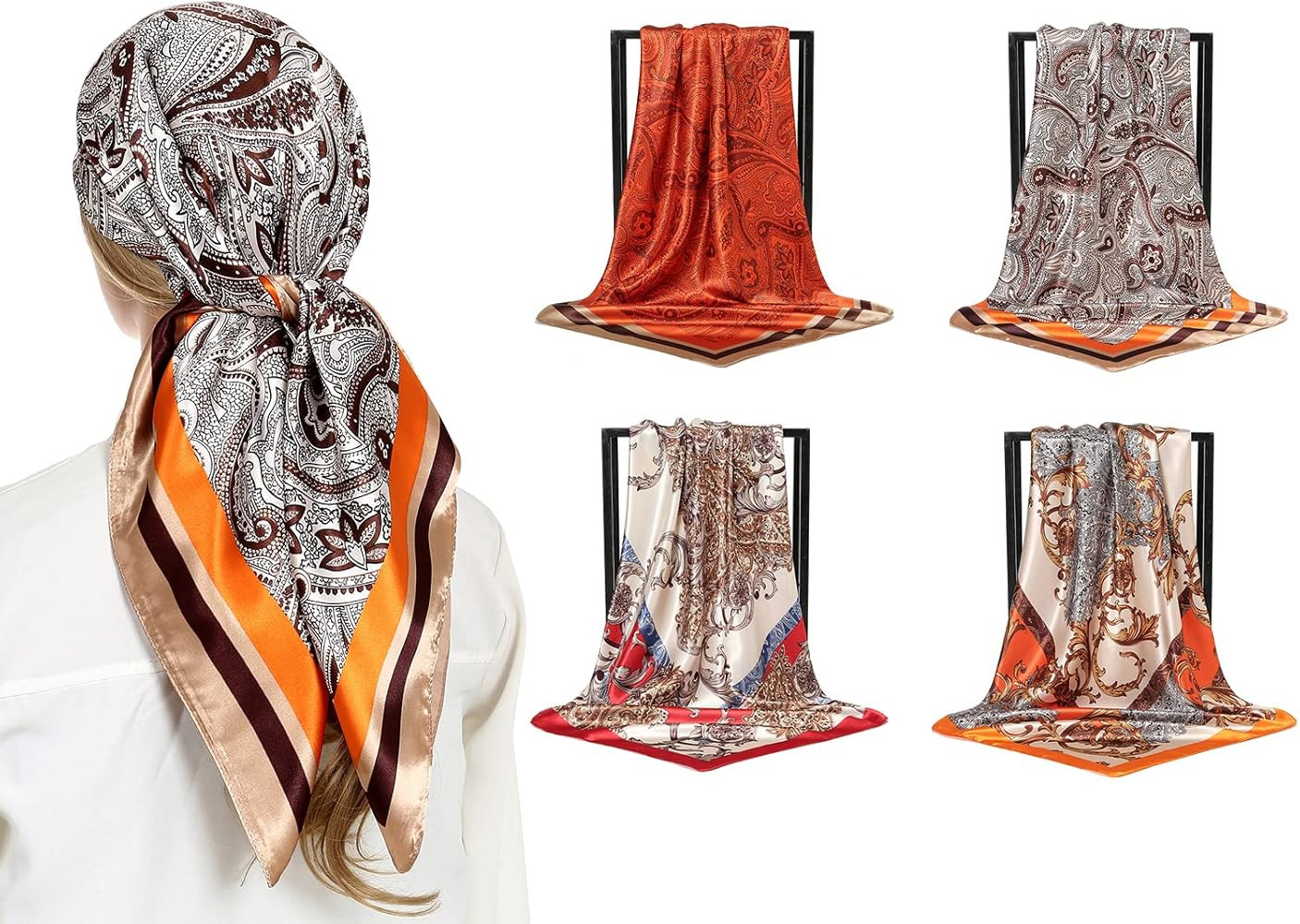 Head Scarf Like Silk Satin Hair Scarf for Women Sleeping Square Designer Bandana Scarf for Hair W... | Amazon (US)
