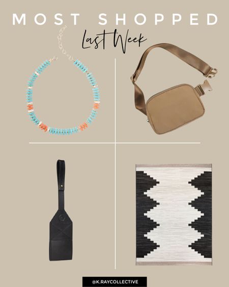 Here’s our most shopped items from last week! The lululemon fanny pack Dupe, an affordable outdoor rug, my favorite hat holder magnet for traveling, and this great statement necklace that’s now on sale.

#bestsellers #mostshopped #outdoorrug #accessories #fannypack #dupe

#LTKFind #LTKunder50 #LTKhome