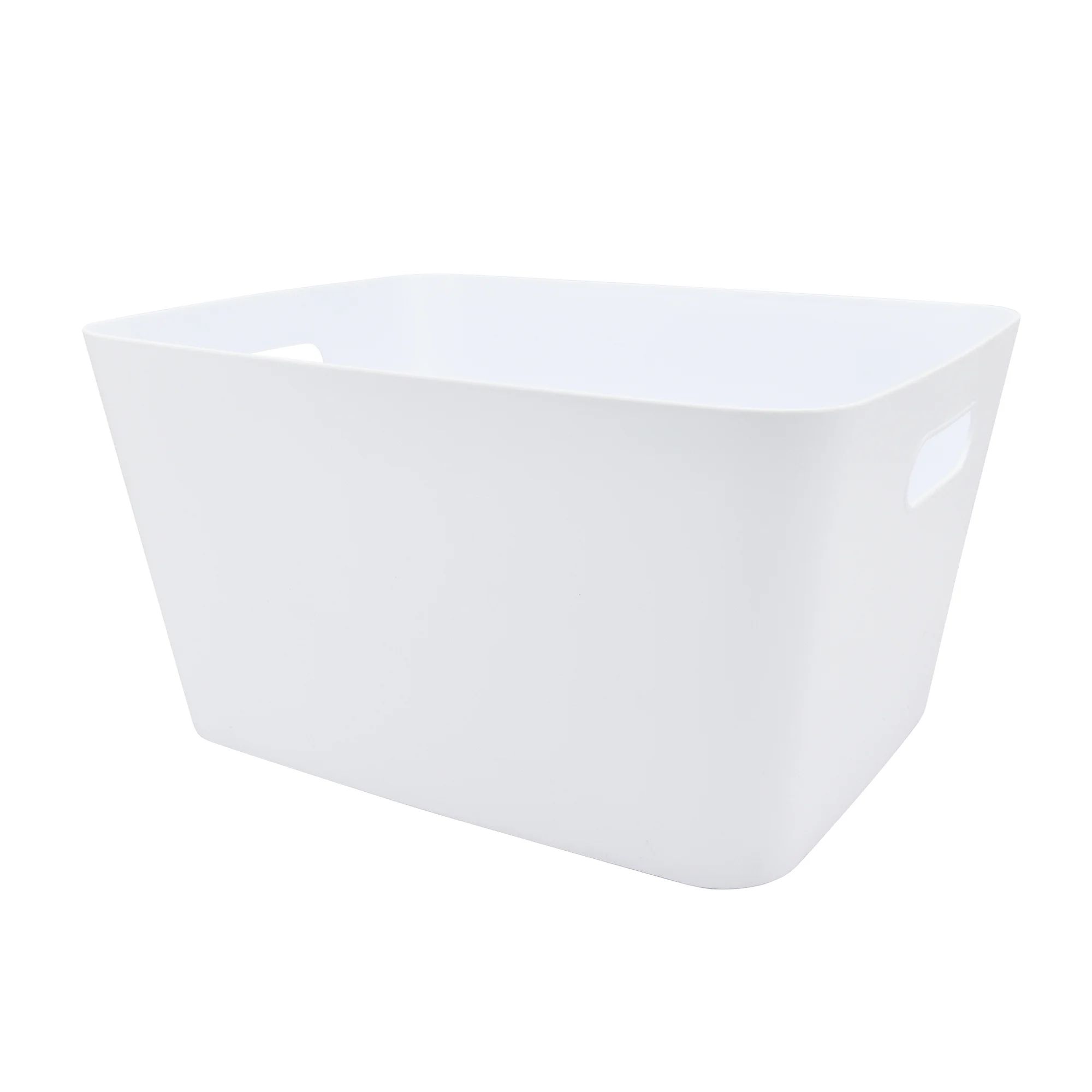 Mainstays Large Plastic Storage Bin, Arctic White | Walmart (US)