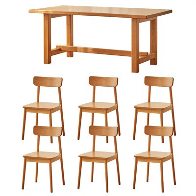 Simple And Durable Thick Cherry Wood Dining Table | Wayfair North America