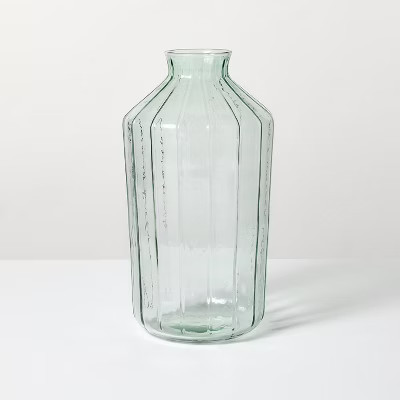 14" Ribbed Glass Decorative Flower Vase - Hearth & Hand™ with Magnolia | Target