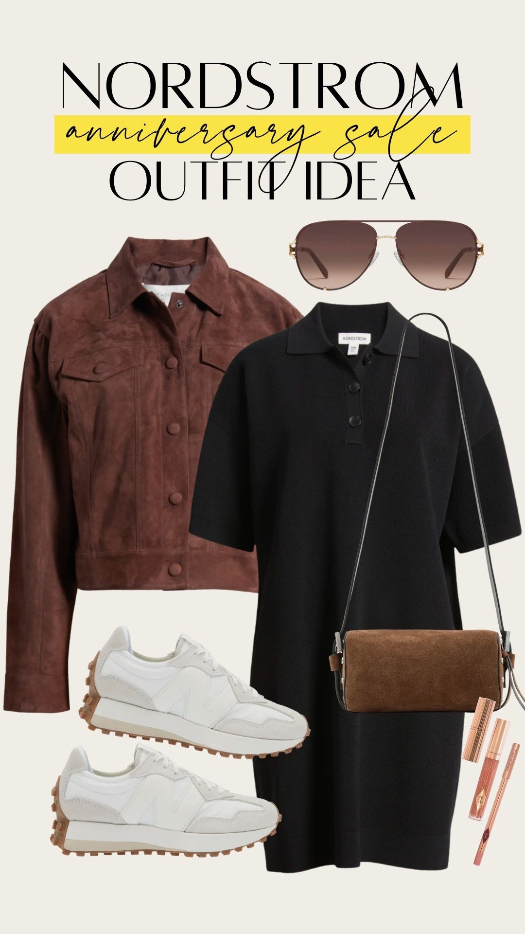 Casual daytime polo dress outfit, could be dressed up with a bootie or ballet flat. Love mixing brown + black. 

#LTKFindsUnder50 #LTKOver40 #LTKSaleAlert