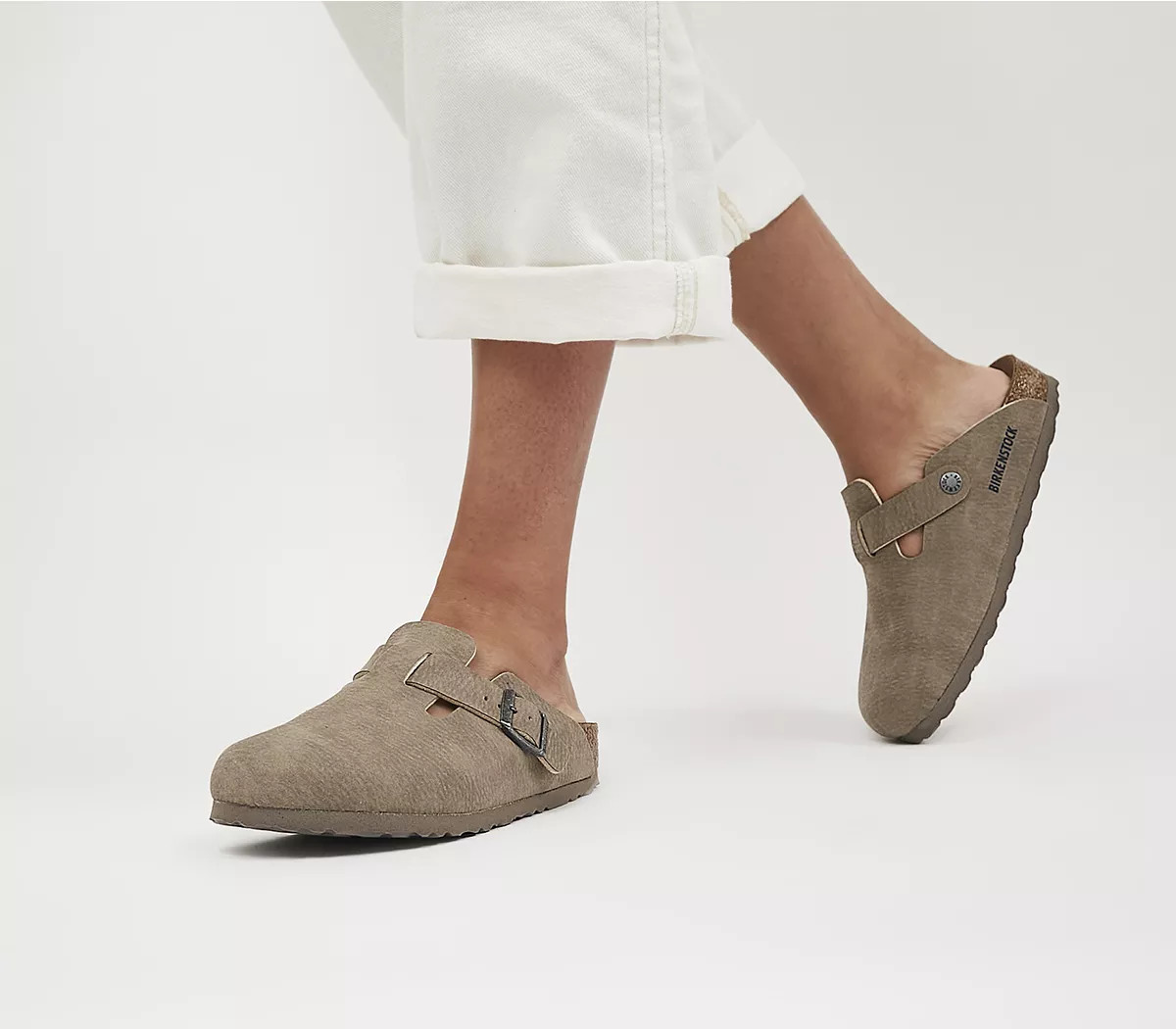 BIRKENSTOCK
								Boston Clogs
								Desert Dust Grey Taupe | OFFICE London (UK)