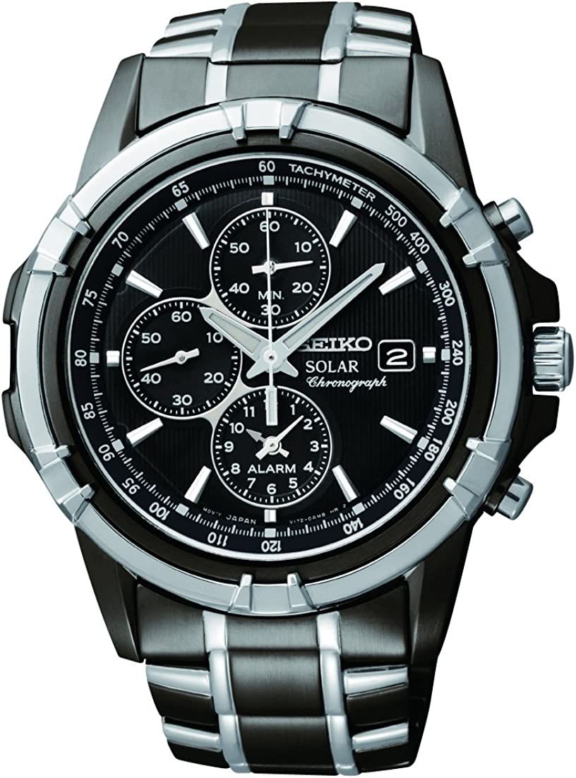 Seiko Men's SSC143 Stainless Steel Solar Watch with Link Bracelet | Amazon (US)