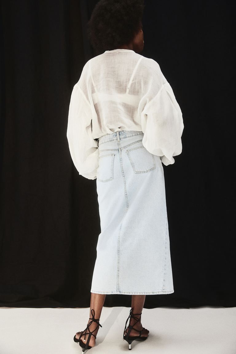 Midi denim skirt | H&M (UK, MY, IN, SG, PH, TW, HK)