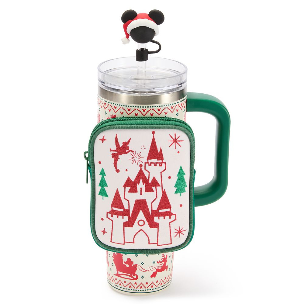 Santa Mickey Mouse 30 oz. Holiday Stainless Steel Travel Tumbler with Straw plus Zip Case | Disney Store