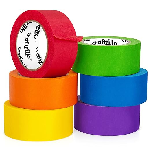 Colored Masking Tape – 6 Roll Multi Pack – 10 Yards x 1 Inch Each Colorful Craft Tape for Art... | Amazon (US)